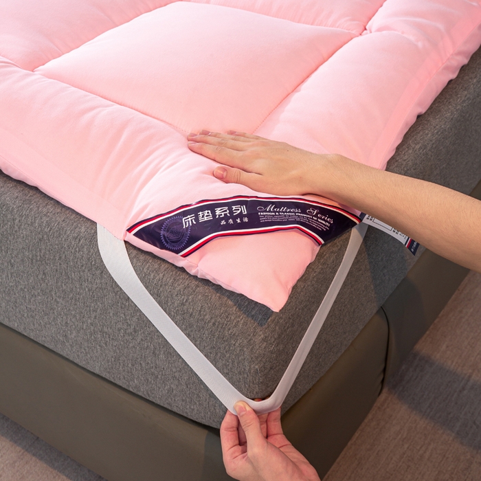 91家纺网 家纺一手货源 找家纺 憨豆家纺 2026新款酒店羽丝绒床垫学生宿舍单人床褥超厚榻榻米垫子不塌陷被褥可折叠 清新粉