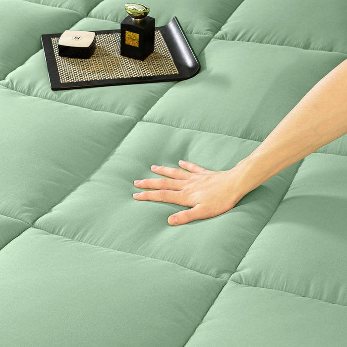 91家纺网 家纺一手货源 找家纺 憨豆家纺 2026新款酒店羽丝绒床垫学生宿舍单人床褥超厚榻榻米垫子不塌陷被褥可折叠 绿树成荫