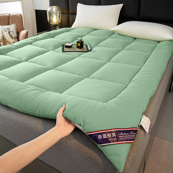 91家纺网 家纺一手货源 找家纺 憨豆家纺 2026新款酒店羽丝绒床垫学生宿舍单人床褥超厚榻榻米垫子不塌陷被褥可折叠 绿树成荫