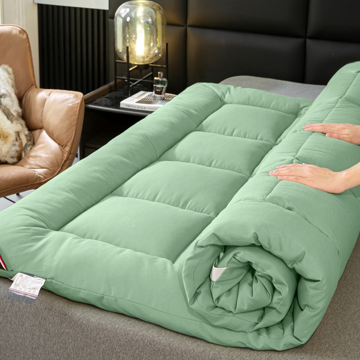 憨豆家纺 2026新款酒店羽丝绒床垫学生宿舍单人床褥超厚榻榻米垫子不塌陷被褥可折叠 绿树成荫