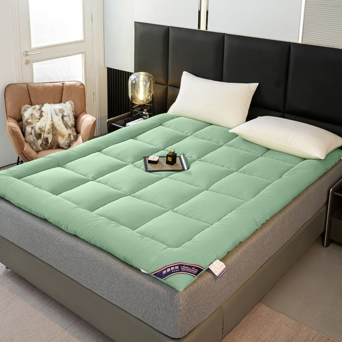91家纺网 家纺一手货源 找家纺 憨豆家纺 2026新款酒店羽丝绒床垫学生宿舍单人床褥超厚榻榻米垫子不塌陷被褥可折叠 绿树成荫