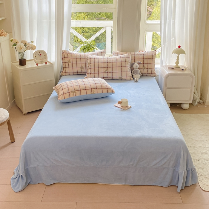 91家纺网 家纺一手货源 找家纺 豫见家纺 2025新款牛奶绒印花四件套 小晴天