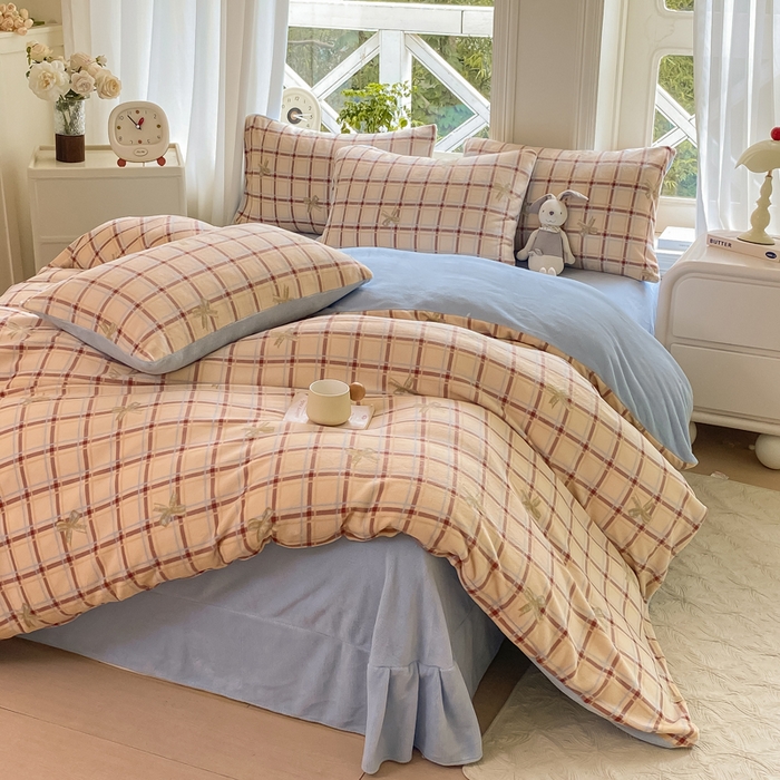 豫见家纺 2025新款牛奶绒印花四件套 小晴天