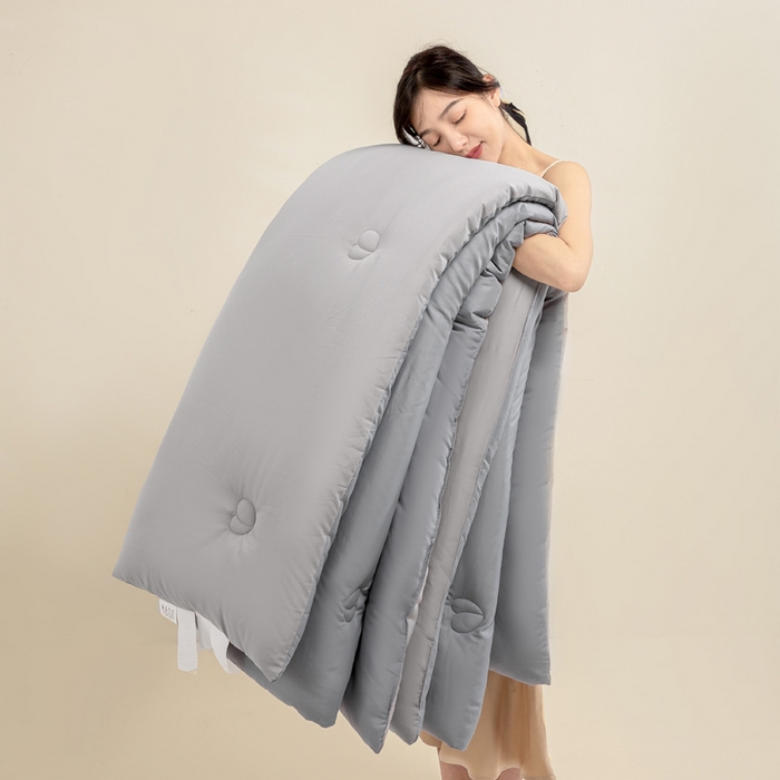 91家纺网 家纺一手货源 找家纺 憨豆家纺 2025新款升级双拼原棉夏被空调被夏凉被大豆纤维被学生宿舍被子被芯春秋被直播冬被【含质检报告买家秀】 小仙被-深浅灰