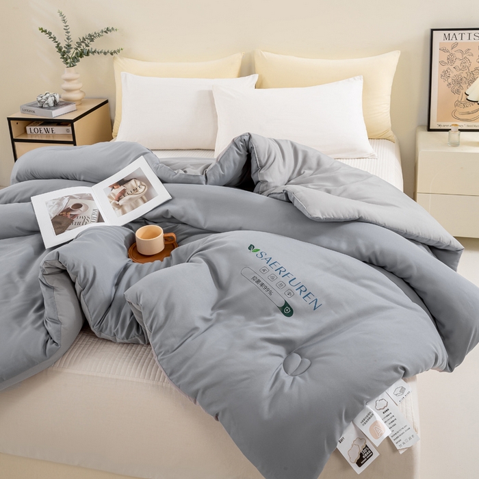 91家纺网 家纺一手货源 找家纺 憨豆家纺 2025新款升级双拼原棉夏被空调被夏凉被大豆纤维被学生宿舍被子被芯春秋被直播冬被【含质检报告买家秀】 小仙被-深浅灰