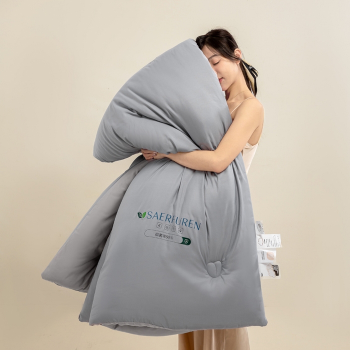 91家纺网 家纺一手货源 找家纺 憨豆家纺 2025新款升级双拼原棉夏被空调被夏凉被大豆纤维被学生宿舍被子被芯春秋被直播冬被【含质检报告买家秀】 小仙被-深浅灰