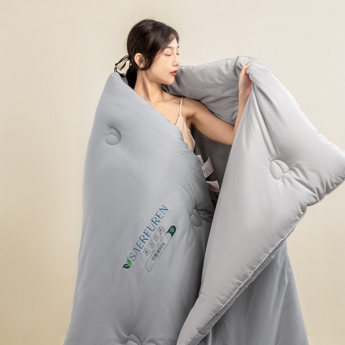 91家纺网 家纺一手货源 找家纺 憨豆家纺 2025新款升级双拼原棉夏被空调被夏凉被大豆纤维被学生宿舍被子被芯春秋被直播冬被【含质检报告买家秀】 小仙被-深浅灰