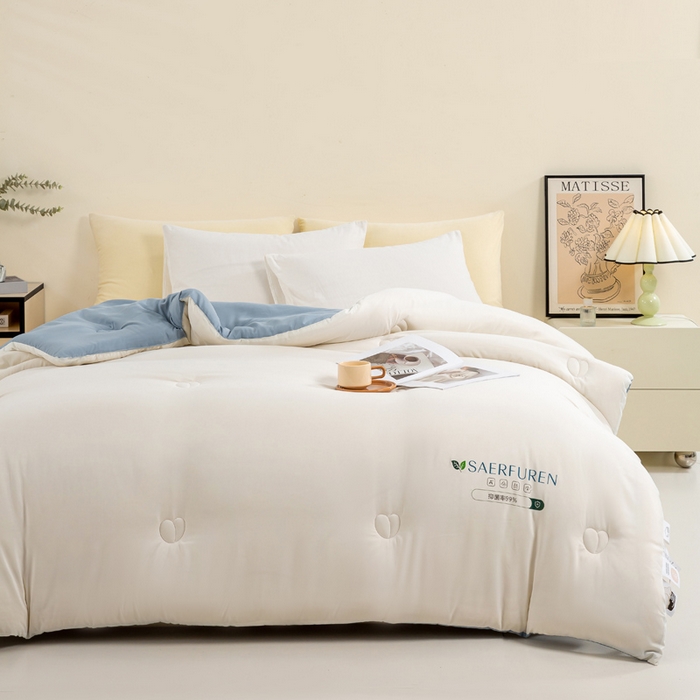 91家纺网 家纺一手货源 找家纺 憨豆家纺 2025新款升级双拼原棉夏被空调被夏凉被大豆纤维被学生宿舍被子被芯春秋被直播冬被【含质检报告买家秀】 小仙被-蓝白