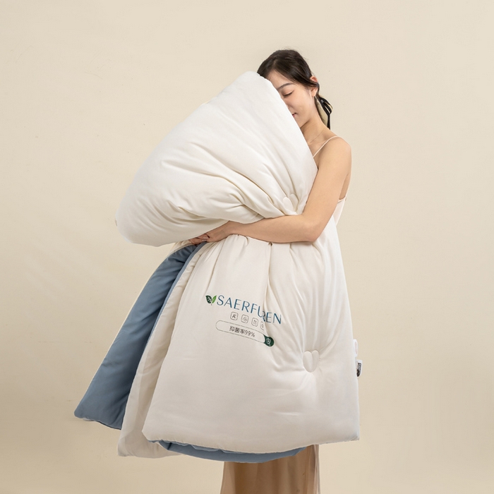 91家纺网 家纺一手货源 找家纺 憨豆家纺 2025新款升级双拼原棉夏被空调被夏凉被大豆纤维被学生宿舍被子被芯春秋被直播冬被【含质检报告买家秀】 小仙被-蓝白