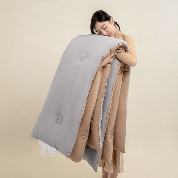 91家纺网 家纺一手货源 找家纺 憨豆家纺 2025新款升级双拼原棉夏被空调被夏凉被大豆纤维被学生宿舍被子被芯春秋被直播冬被【含质检报告买家秀】 小仙被-卡其灰