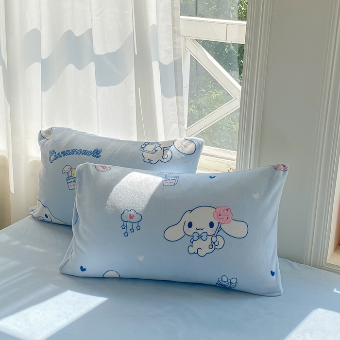 91家纺网 家纺一手货源 找家纺 豫见家纺 2025新款牛奶绒印花四件套 梦幻大耳狗