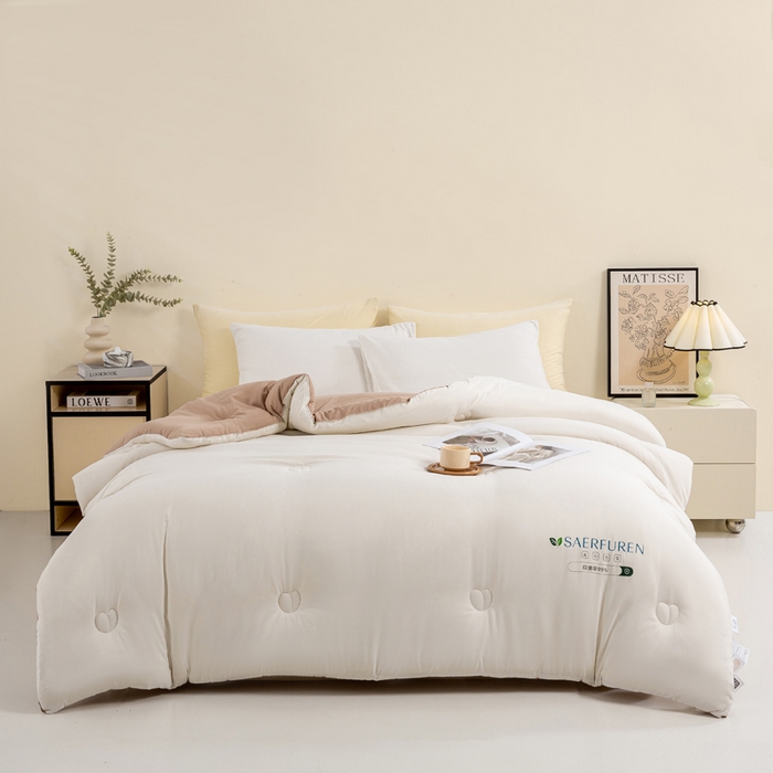 91家纺网 家纺一手货源 找家纺 憨豆家纺 2025新款升级双拼原棉夏被空调被夏凉被大豆纤维被学生宿舍被子被芯春秋被直播冬被【含质检报告买家秀】 小仙被-卡其白