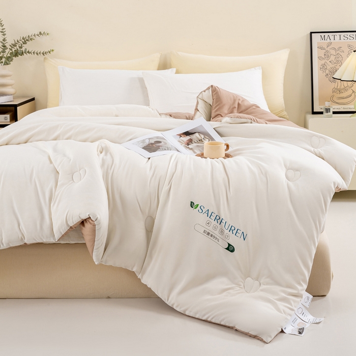 91家纺网 家纺一手货源 找家纺 憨豆家纺 2025新款升级双拼原棉夏被空调被夏凉被大豆纤维被学生宿舍被子被芯春秋被直播冬被【含质检报告买家秀】 小仙被-卡其白