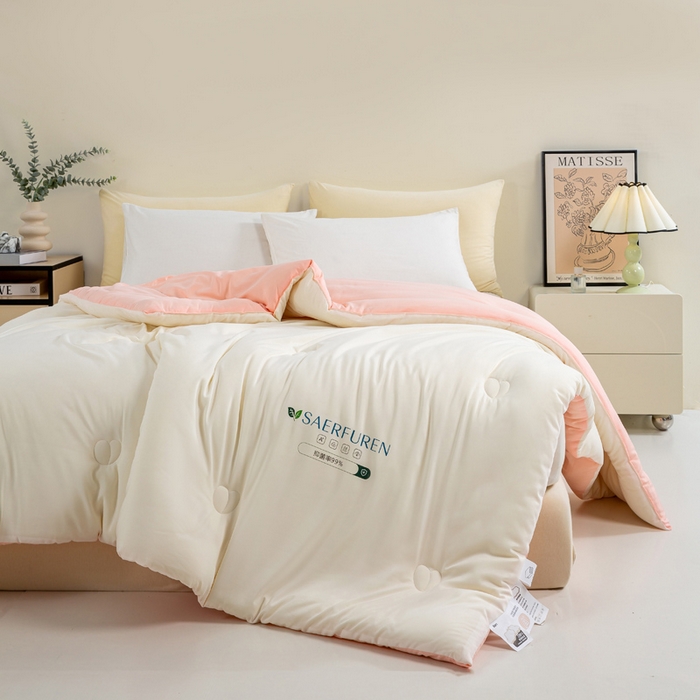 91家纺网 家纺一手货源 找家纺 憨豆家纺 2025新款升级双拼原棉夏被空调被夏凉被大豆纤维被学生宿舍被子被芯春秋被直播冬被【含质检报告买家秀】 小仙被-浅粉白