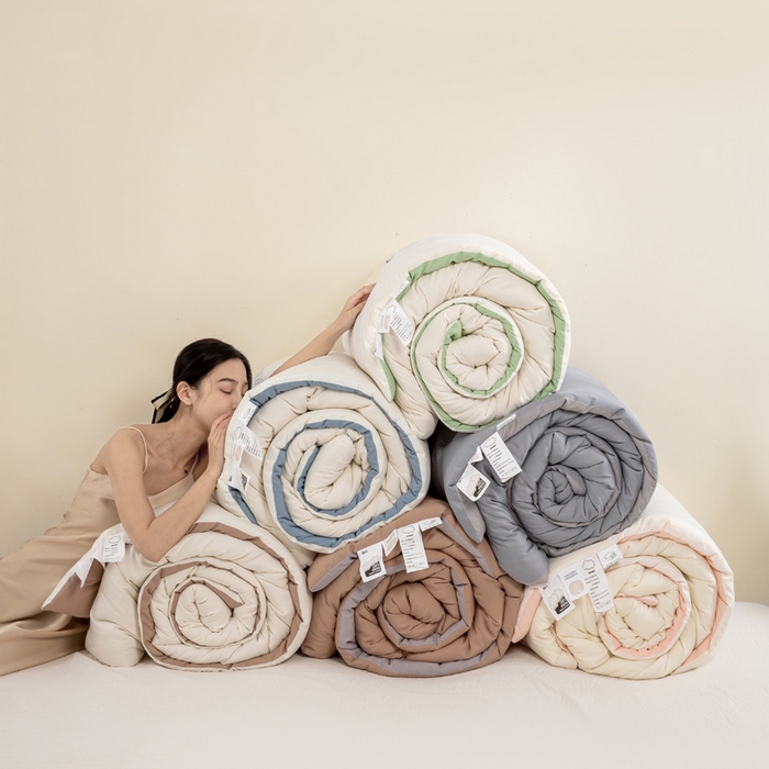 91家纺网 家纺一手货源 找家纺 憨豆家纺 2025新款升级双拼原棉夏被空调被夏凉被大豆纤维被学生宿舍被子被芯春秋被直播冬被【含质检报告买家秀】 小仙被-浅粉白