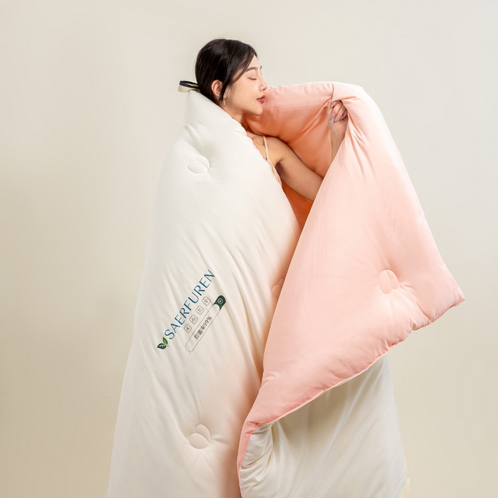 91家纺网 家纺一手货源 找家纺 憨豆家纺 2025新款升级双拼原棉夏被空调被夏凉被大豆纤维被学生宿舍被子被芯春秋被直播冬被【含质检报告买家秀】 小仙被-浅粉白