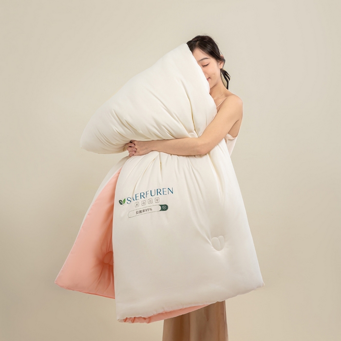 91家纺网 家纺一手货源 找家纺 憨豆家纺 2025新款升级双拼原棉夏被空调被夏凉被大豆纤维被学生宿舍被子被芯春秋被直播冬被【含质检报告买家秀】 小仙被-浅粉白