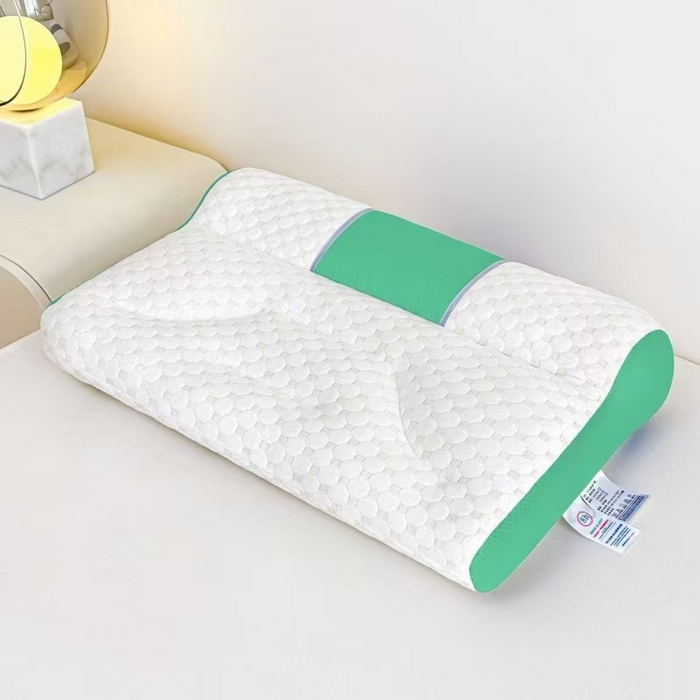 木子晗 2025新款升级款牵引枕头Spa水立方分区护颈枕头枕芯 绿色