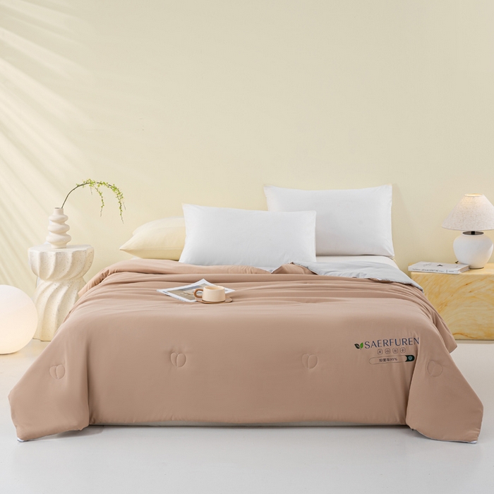 91家纺网 家纺一手货源 找家纺 （总）憨豆2025新款升级双拼夏被空调被纯色夏凉被大豆纤维被子被芯直播跨境【含质检报告买家秀】