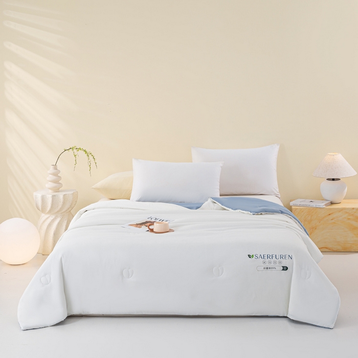 91家纺网 家纺一手货源 找家纺 （总）憨豆2025新款升级双拼夏被空调被纯色夏凉被大豆纤维被子被芯直播跨境【含质检报告买家秀】