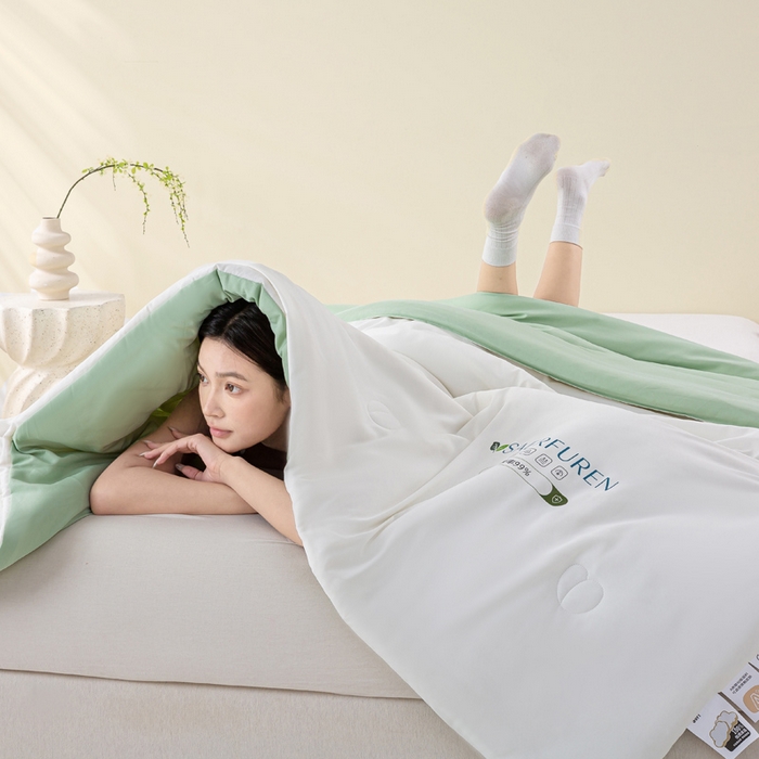 91家纺网 家纺一手货源 找家纺 （总）憨豆2025新款升级双拼夏被空调被纯色夏凉被大豆纤维被子被芯直播跨境【含质检报告买家秀】