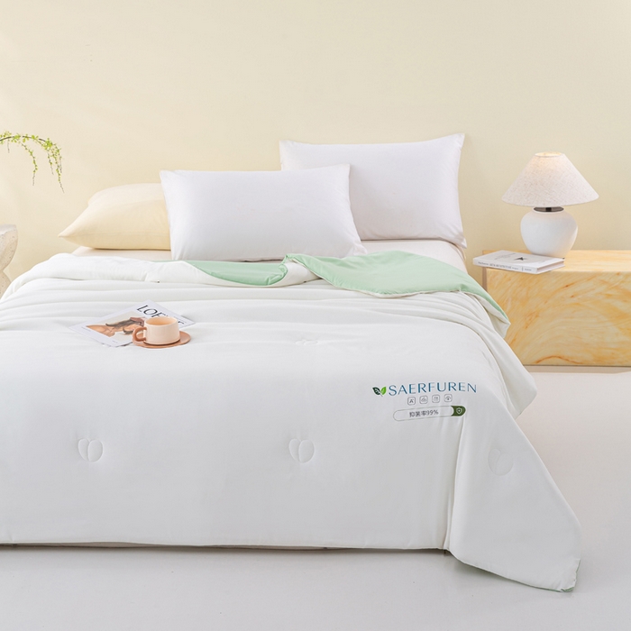 91家纺网 家纺一手货源 找家纺 （总）憨豆2025新款升级双拼夏被空调被纯色夏凉被大豆纤维被子被芯直播跨境【含质检报告买家秀】