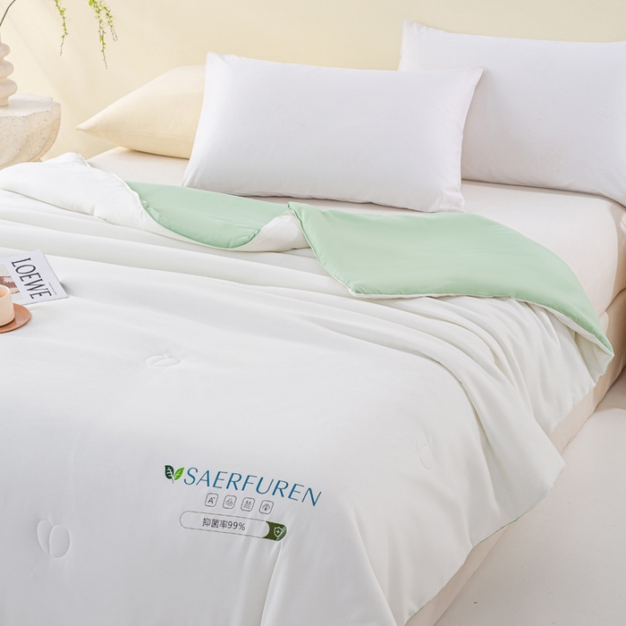 91家纺网 家纺一手货源 找家纺 （总）憨豆2025新款升级双拼夏被空调被纯色夏凉被大豆纤维被子被芯直播跨境【含质检报告买家秀】