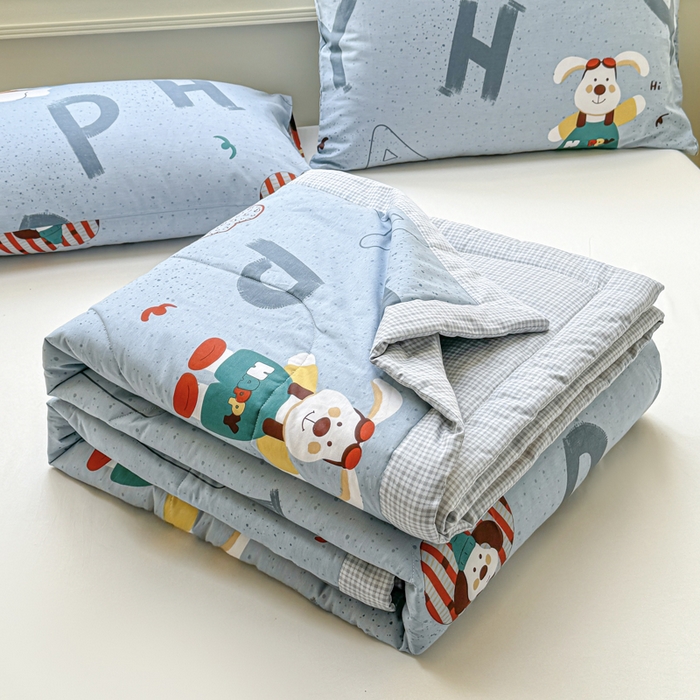 91家纺网 家纺一手货源 找家纺 （总）憨豆家纺 2025新款双面全棉夏被可机洗小清新纯棉夏被薄被芯空调被子夏凉被