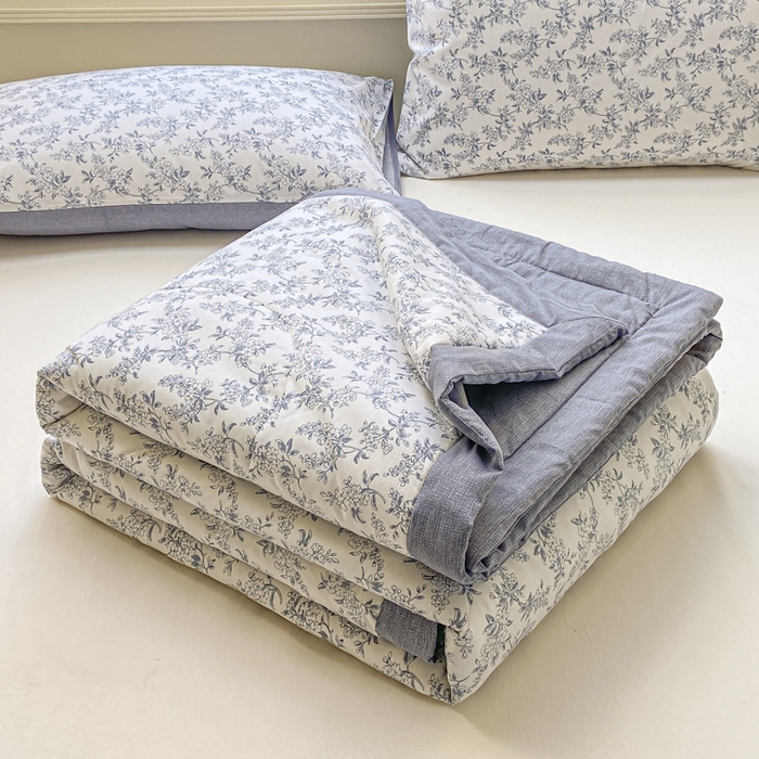 91家纺网 家纺一手货源 找家纺 （总）憨豆家纺 2025新款双面全棉夏被可机洗小清新纯棉夏被薄被芯空调被子夏凉被