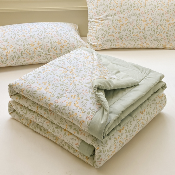 91家纺网 家纺一手货源 找家纺 （总）憨豆家纺 2025新款双面全棉夏被可机洗小清新纯棉夏被薄被芯空调被子夏凉被