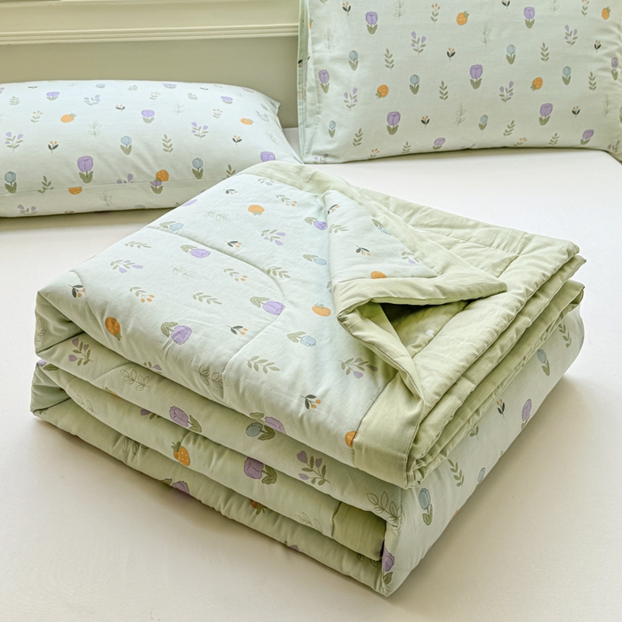 91家纺网 家纺一手货源 找家纺 （总）憨豆家纺 2025新款双面全棉夏被可机洗小清新纯棉夏被薄被芯空调被子夏凉被