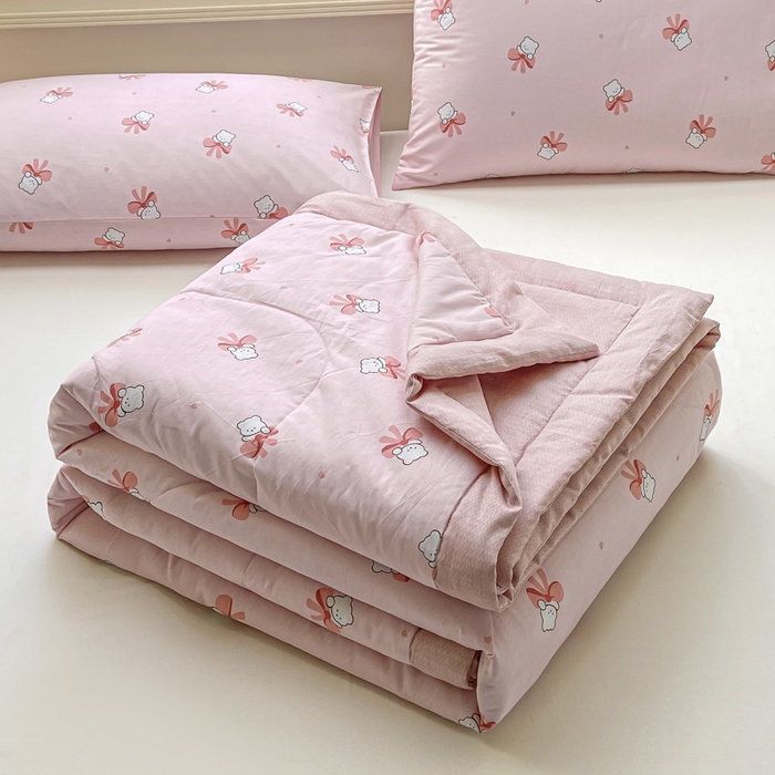 91家纺网 家纺一手货源 找家纺 （总）憨豆家纺 2025新款双面全棉夏被可机洗小清新纯棉夏被薄被芯空调被子夏凉被