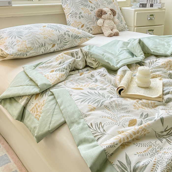 91家纺网 家纺一手货源 找家纺 （总）憨豆家纺 2025新款双面全棉夏被可机洗小清新纯棉夏被薄被芯空调被子夏凉被