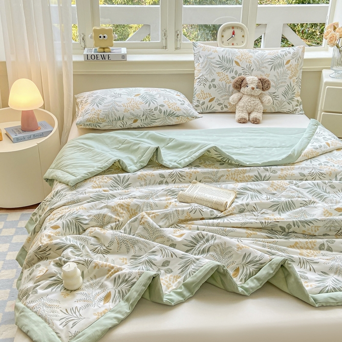 91家纺网 家纺一手货源 找家纺 （总）憨豆家纺 2025新款双面全棉夏被可机洗小清新纯棉夏被薄被芯空调被子夏凉被