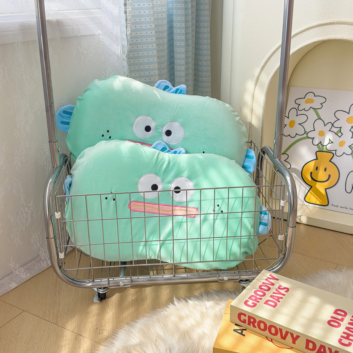 91家纺网 家纺一手货源 找家纺 诺可 2025新款绒款猫肚枕记忆枕枕头枕芯-卡通玩偶 丑萌人鱼