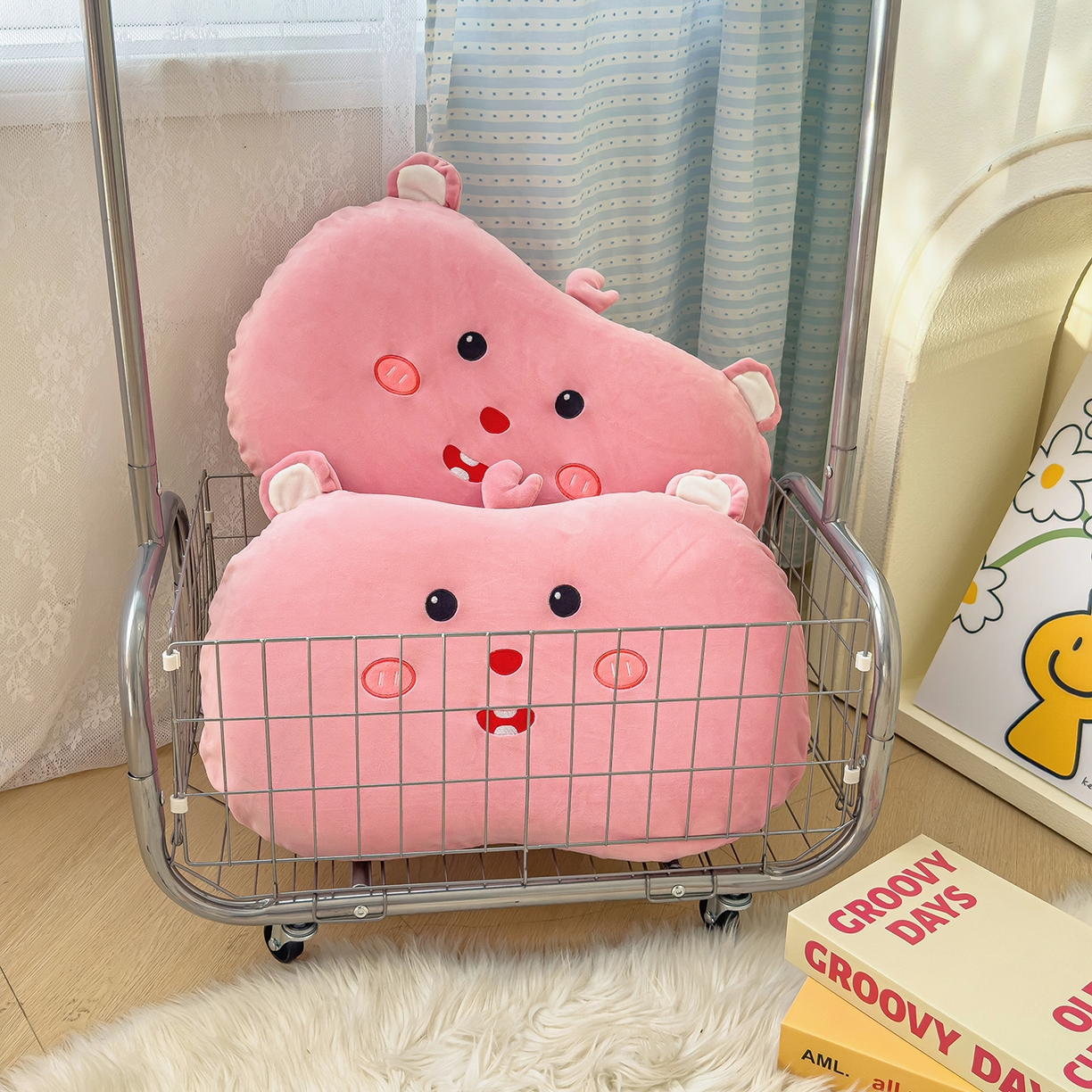 91家纺网 家纺一手货源 找家纺 诺可 2025新款绒款猫肚枕记忆枕枕头枕芯-卡通玩偶 可爱露比