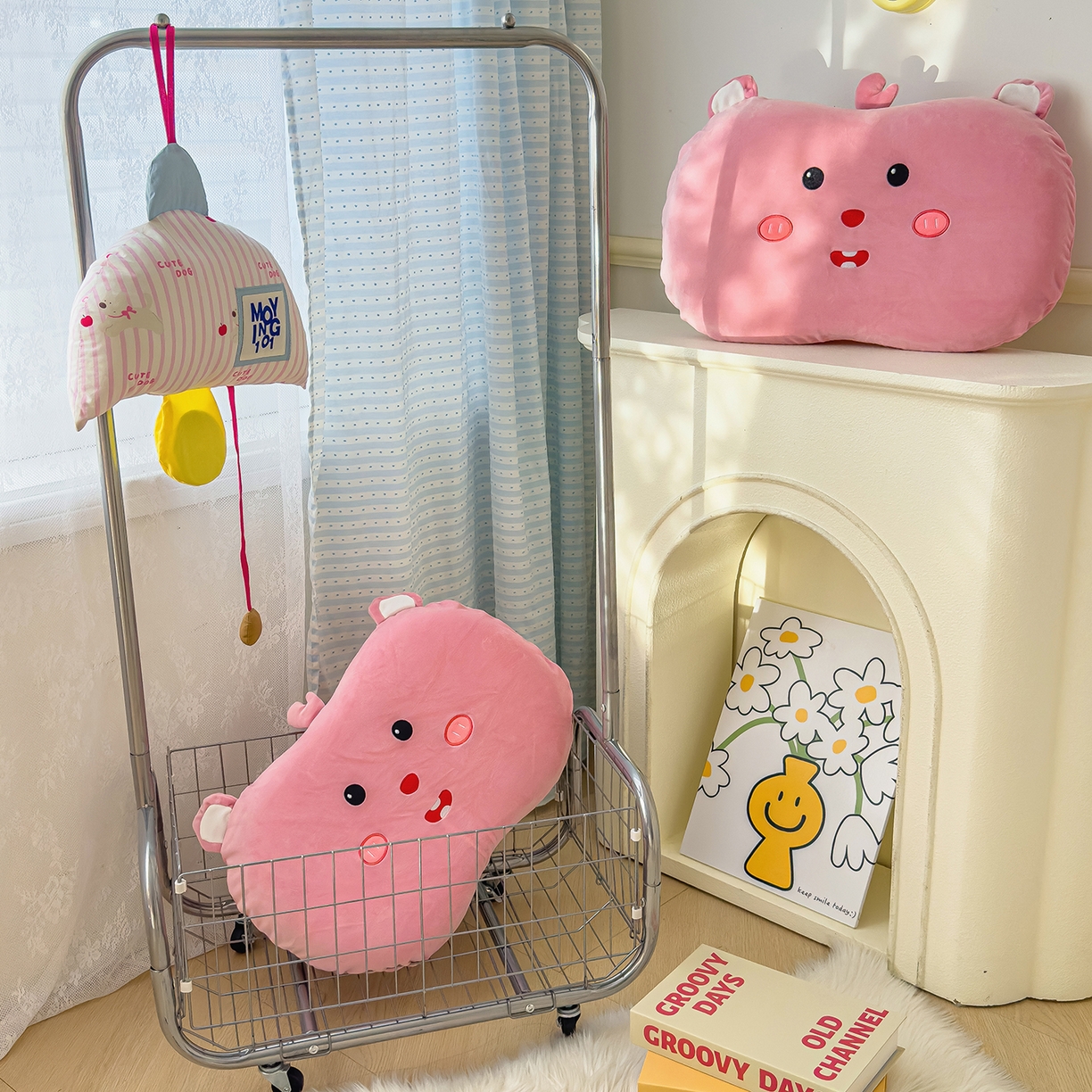 91家纺网 家纺一手货源 找家纺 诺可 2025新款绒款猫肚枕记忆枕枕头枕芯-卡通玩偶 可爱露比