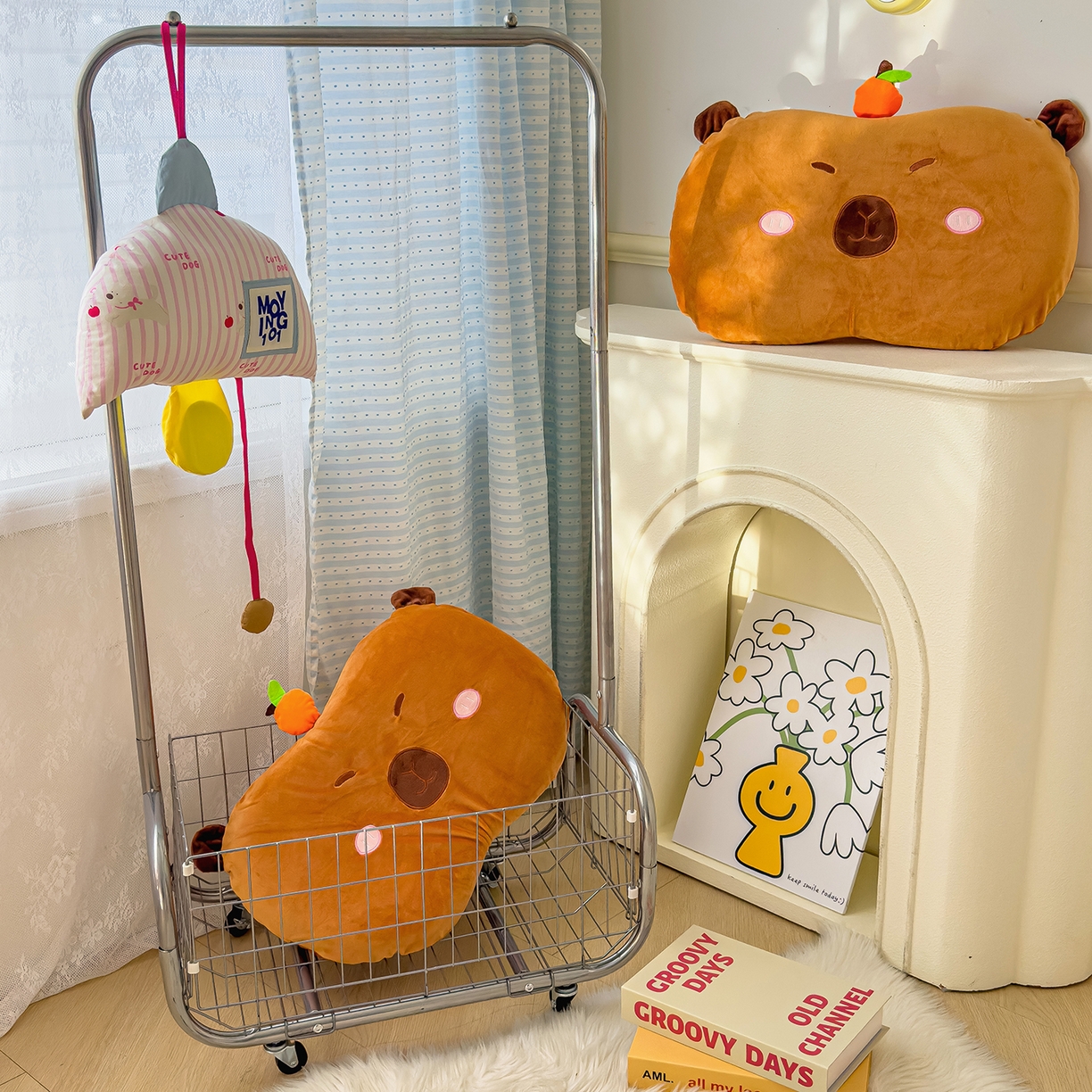 91家纺网 家纺一手货源 找家纺 诺可 2025新款绒款猫肚枕记忆枕枕头枕芯-卡通玩偶 卡皮巴拉