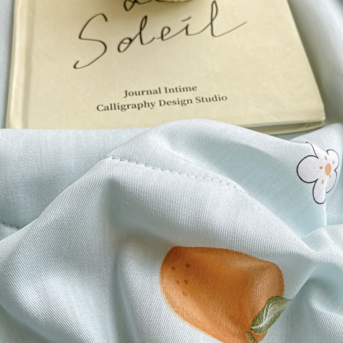 91家纺网 家纺一手货源 找家纺 憨豆家纺 2025新款双面全棉夏被可机洗小清新纯棉夏被薄被芯空调被子夏凉被 橙心如意