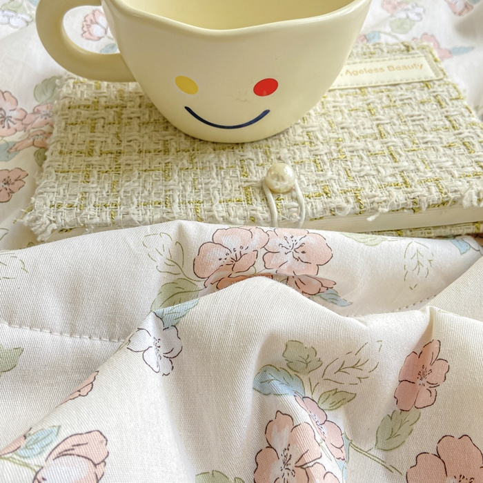 91家纺网 家纺一手货源 找家纺 憨豆家纺 2025新款双面全棉夏被可机洗小清新纯棉夏被薄被芯空调被子夏凉被 春色满园