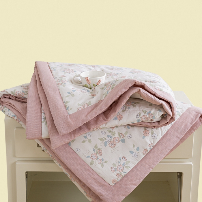 91家纺网 家纺一手货源 找家纺 憨豆家纺 2025新款双面全棉夏被可机洗小清新纯棉夏被薄被芯空调被子夏凉被 春色满园