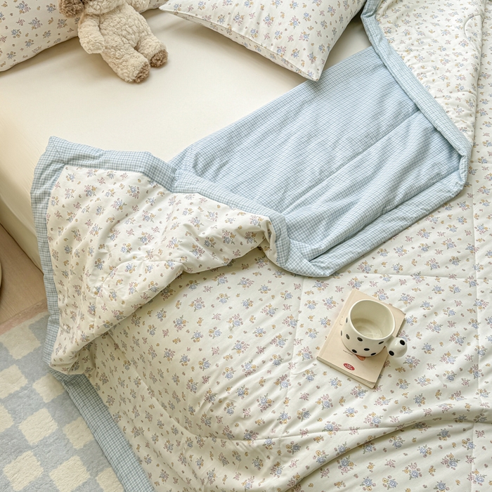 91家纺网 家纺一手货源 找家纺 憨豆家纺 2025新款双面全棉夏被可机洗小清新纯棉夏被薄被芯空调被子夏凉被 花都仙子