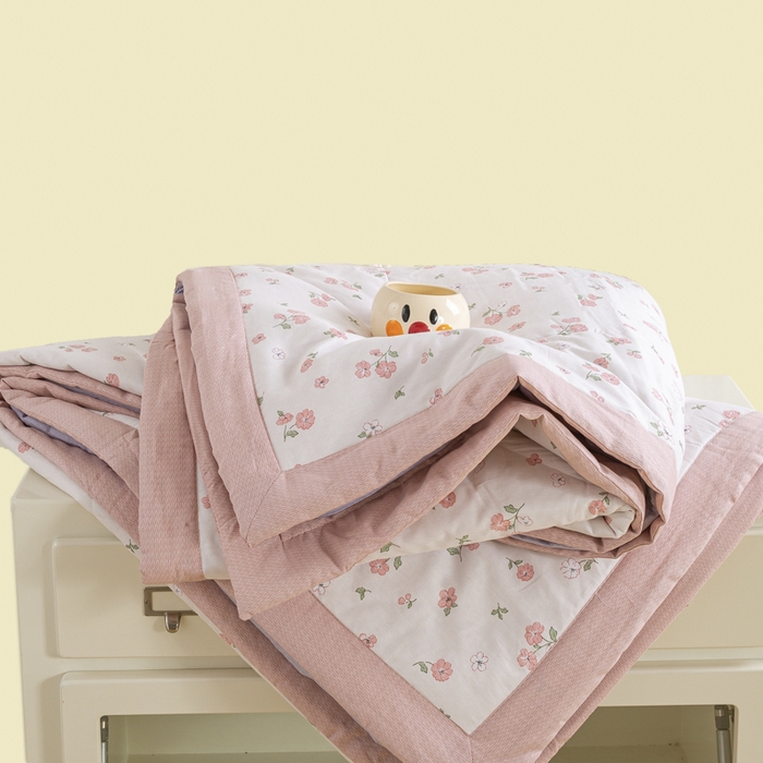 91家纺网 家纺一手货源 找家纺 憨豆家纺 2025新款双面全棉夏被可机洗小清新纯棉夏被薄被芯空调被子夏凉被 花香谷