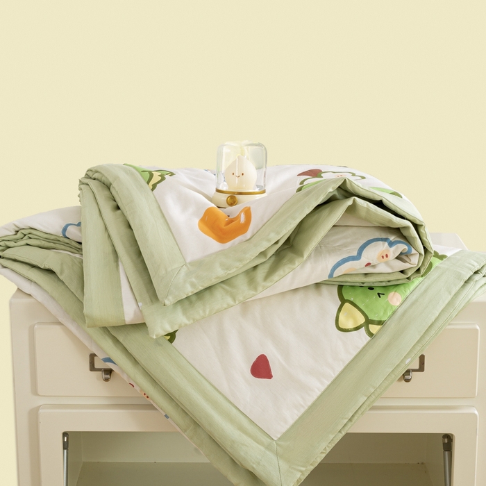 91家纺网 家纺一手货源 找家纺 憨豆家纺 2025新款双面全棉夏被可机洗小清新纯棉夏被薄被芯空调被子夏凉被 恐龙日记