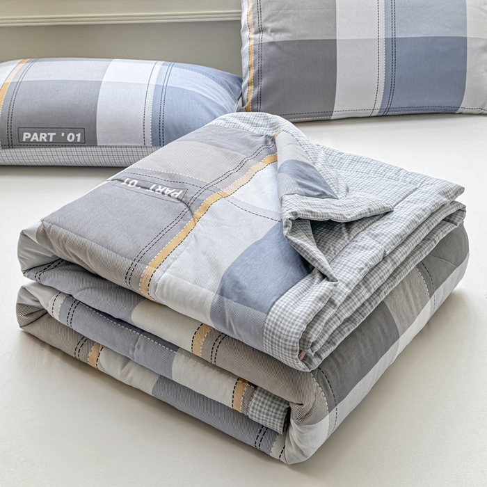 91家纺网 家纺一手货源 找家纺 憨豆家纺 2025新款双面全棉夏被可机洗小清新纯棉夏被薄被芯空调被子夏凉被 简格