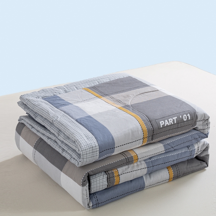 91家纺网 家纺一手货源 找家纺 憨豆家纺 2025新款双面全棉夏被可机洗小清新纯棉夏被薄被芯空调被子夏凉被 简格