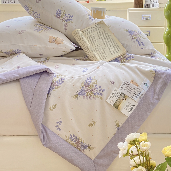 91家纺网 家纺一手货源 找家纺 憨豆家纺 2025新款双面全棉夏被可机洗小清新纯棉夏被薄被芯空调被子夏凉被 罗曼蒂克