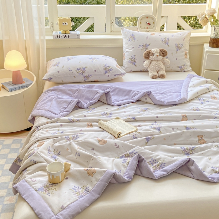 91家纺网 家纺一手货源 找家纺 憨豆家纺 2025新款双面全棉夏被可机洗小清新纯棉夏被薄被芯空调被子夏凉被 罗曼蒂克