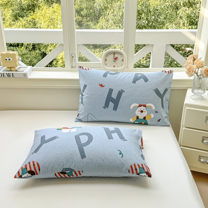 91家纺网 家纺一手货源 找家纺 憨豆家纺 2025新款双面全棉夏被可机洗小清新纯棉夏被薄被芯空调被子夏凉被 蒙奇奇-蓝