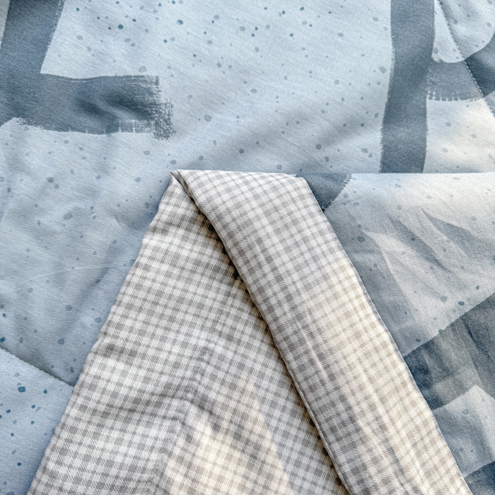 91家纺网 家纺一手货源 找家纺 憨豆家纺 2025新款双面全棉夏被可机洗小清新纯棉夏被薄被芯空调被子夏凉被 蒙奇奇-蓝